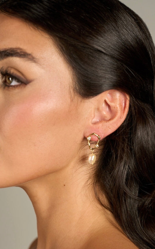 Fatima Pearl Drop Earrings
