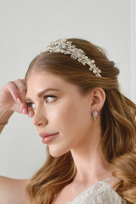 Sara Floral Pearl Headband