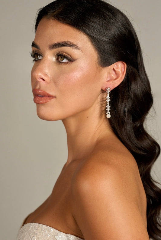 Gio Floral Pearl Drop Earrings