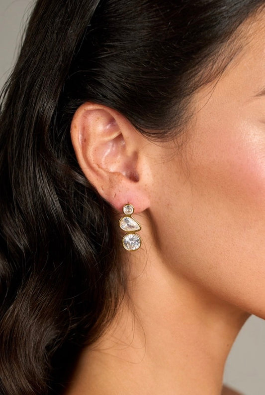 Vic Trio Bezel Earrings