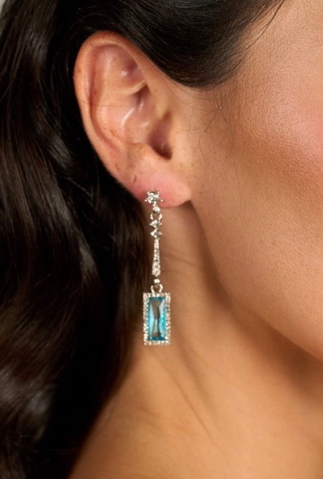 Bleu Gemstone Drop Earrings