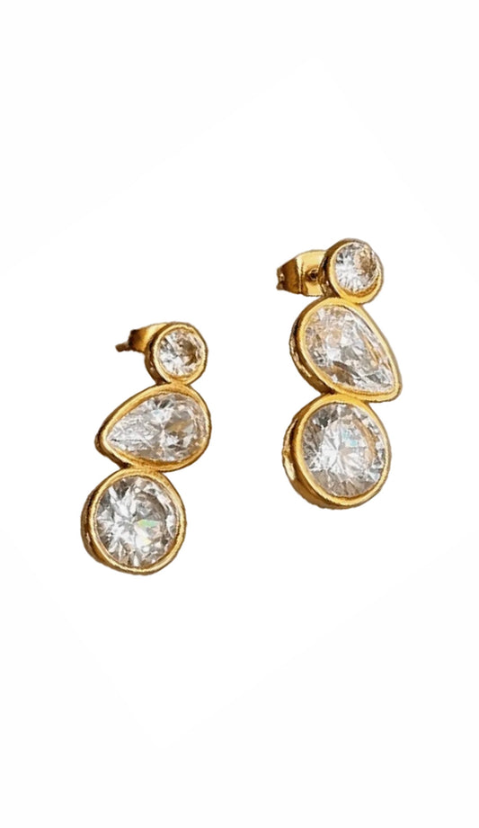 Vic Trio Bezel Earrings