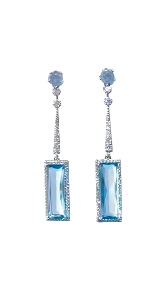 Bleu Gemstone Drop Earrings
