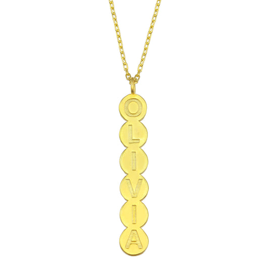 Bubble Name Gold Necklace