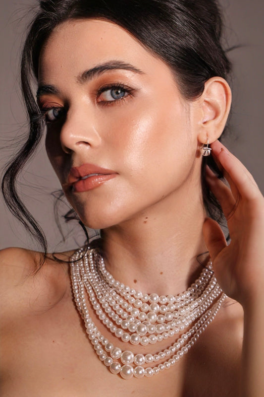 Blaire Bow Pearl Hook Earrings