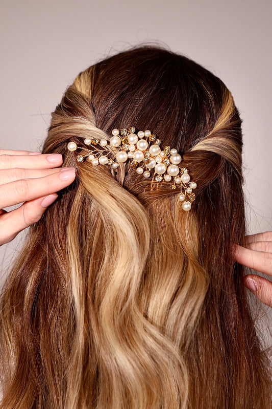Harper Pearl Crystal Hair Comb