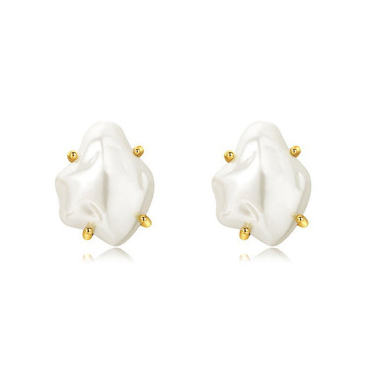 Elora Irregular Freshwater Pearl Studs