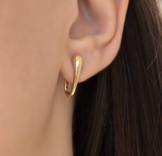 Dome Gold Huggie Earrings