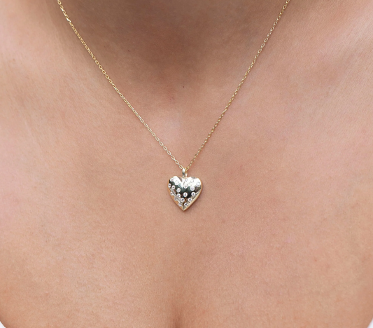 Diamond Puffy Heart Necklace